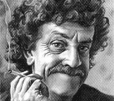 Kurt Vonnegut: Ötös számú vágóhíd Karikatúra az íróról